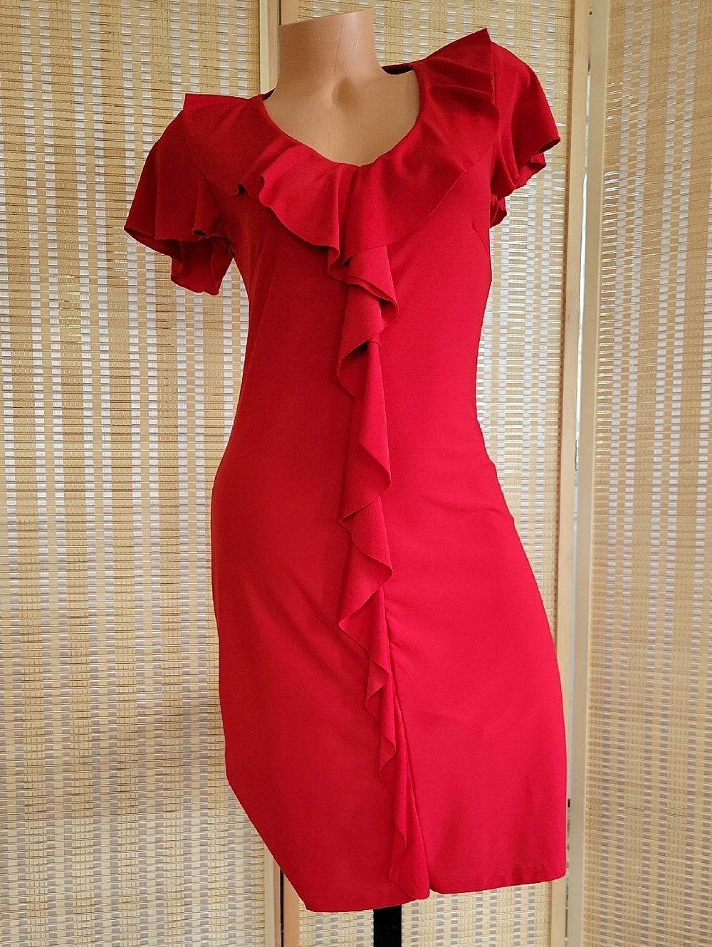 Red Ruffle Party Dress